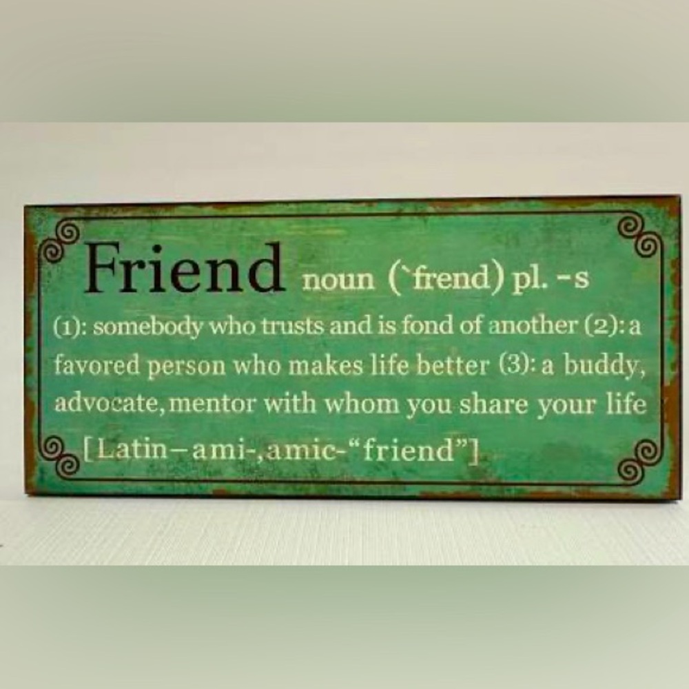Friend Definition standing/hangable sign